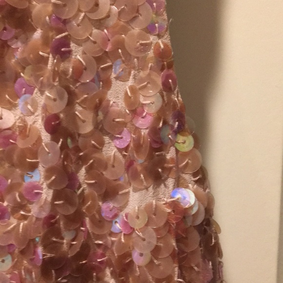 BCBG Maxazria sequin soft pink/plum lovely dress size10 silk needs some mending - Picture 3 of 14